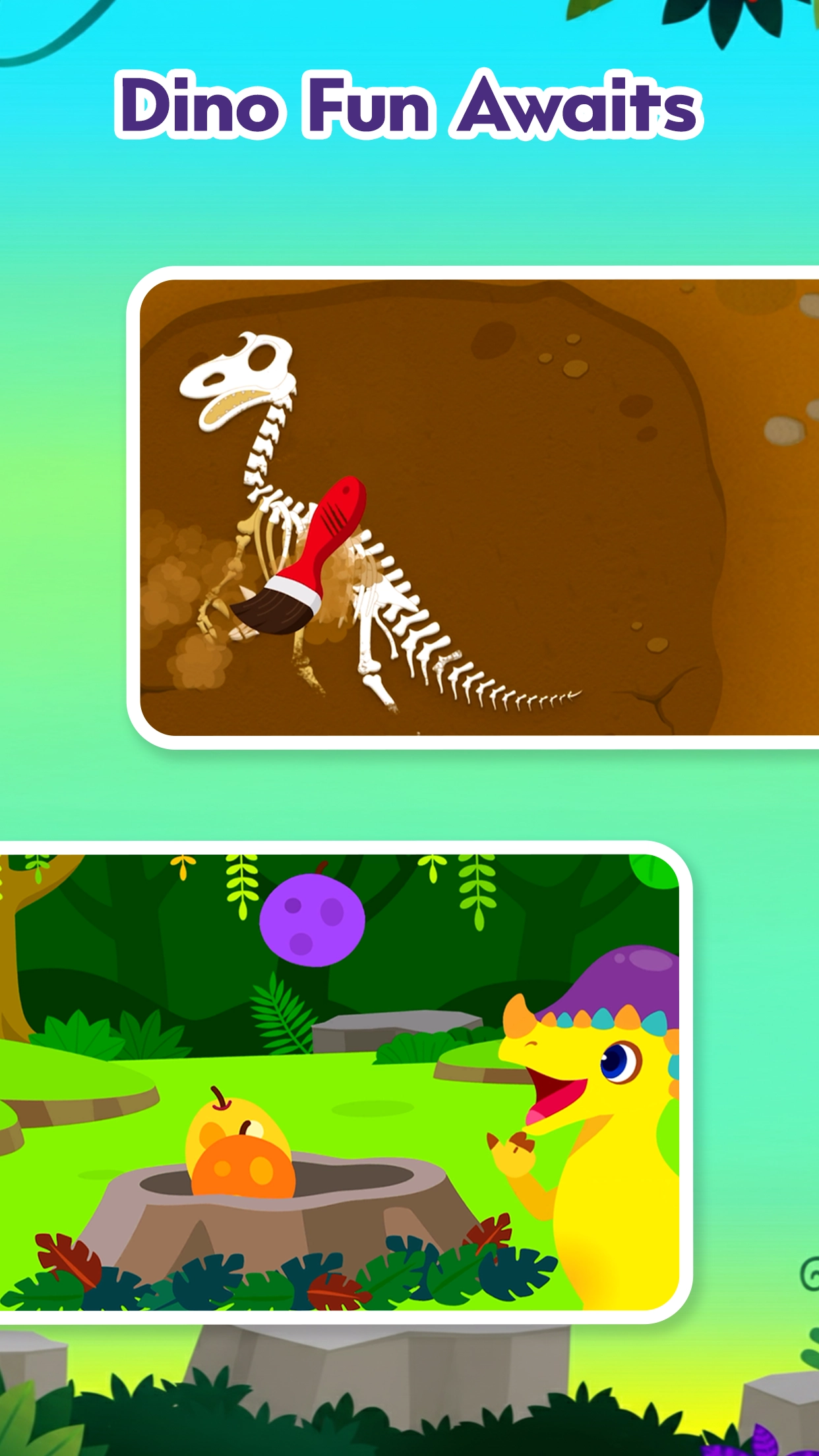 pinkfong dino world game gameplay screenshot 2